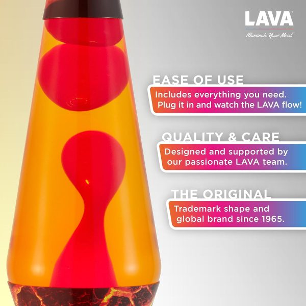 The Original Lava? Lamp - 14.5 Volcanic Crags - Classic Liquid Motion Lamp - Red Wax and Orange Liquid - #2078 (Amazon Exclusive)